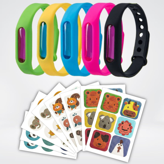 Kit familial (5 bracelets et 50 autocollants anti-moustiques)